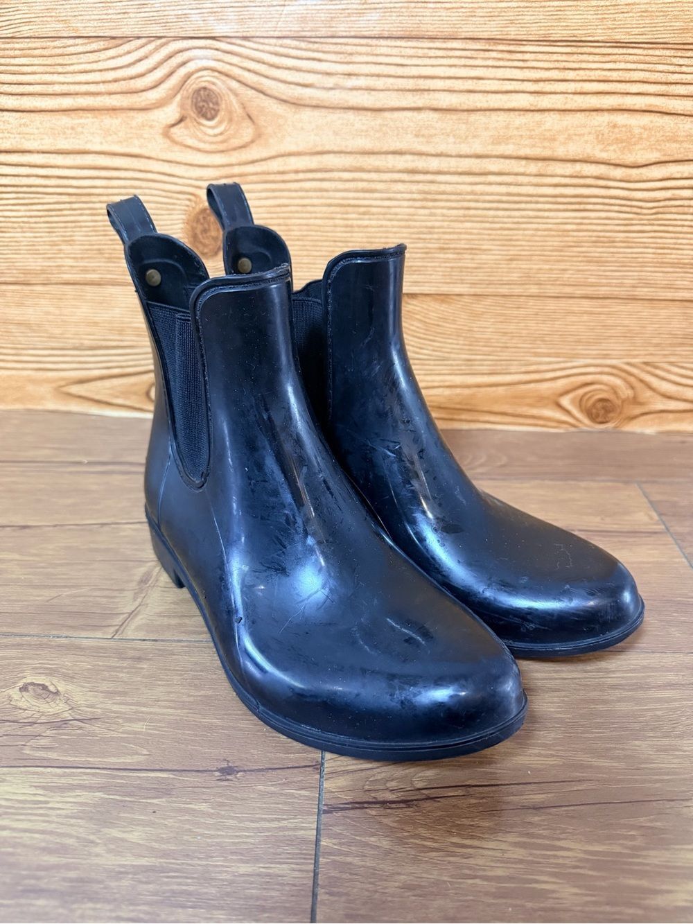 Sam Edelman Women's Tinsley Chelsea Rain Boots Size 7 Black Ankle Pull On